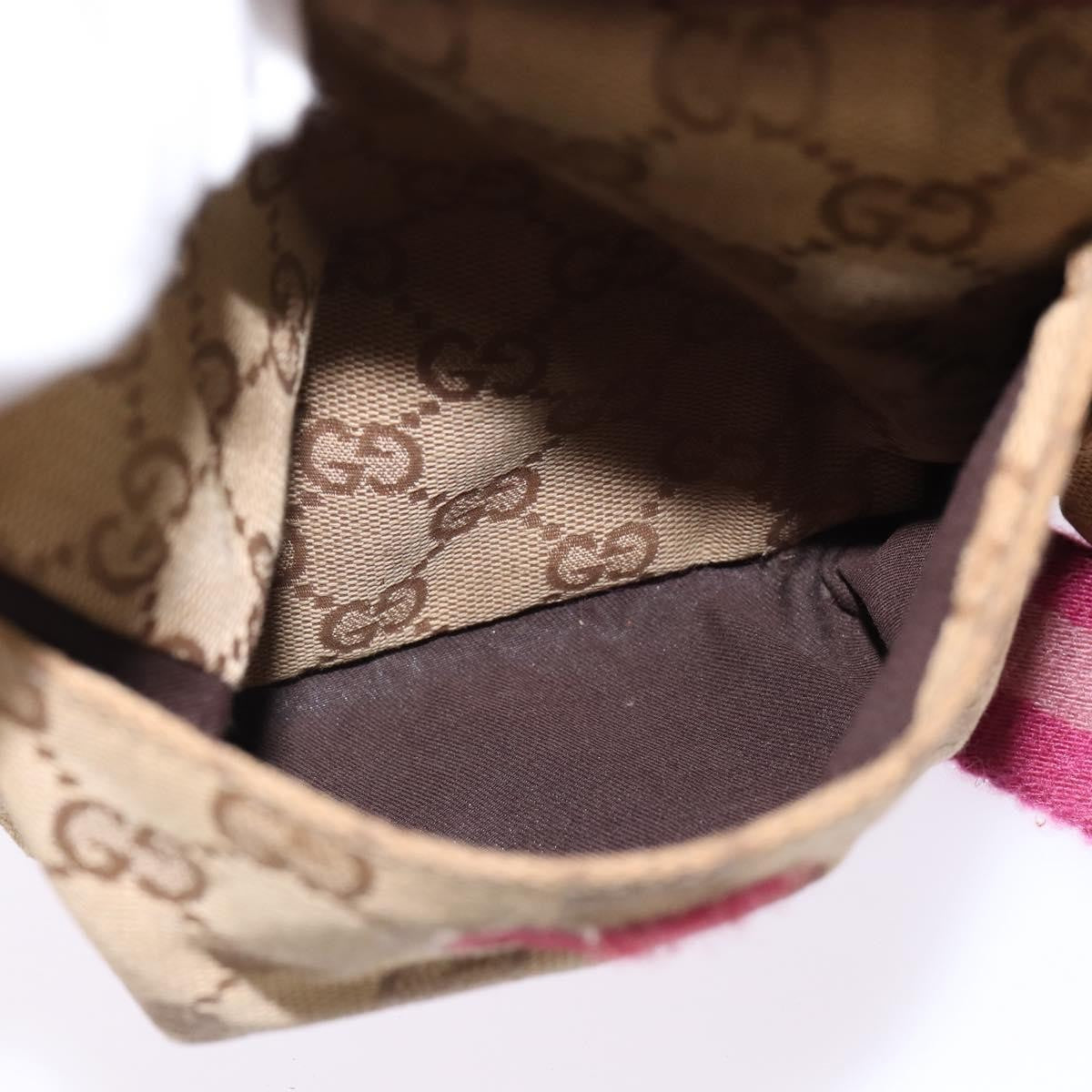 Gucci Vintage Double Belt Bag GG Canvas with Leather