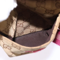 Gucci Vintage Double Belt Bag GG Canvas with Leather