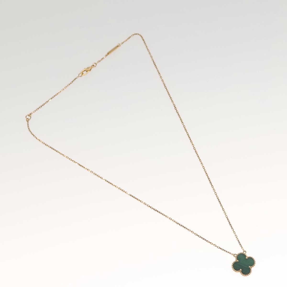 Van Cleef & Arpels Vintage Alhambra Pendant Necklace 18K Yellow Gold and Malachite