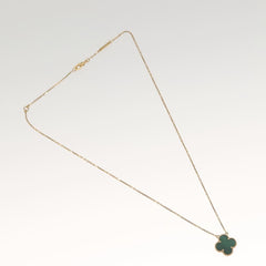 Van Cleef & Arpels Vintage Alhambra Pendant Necklace 18K Yellow Gold and Malachite