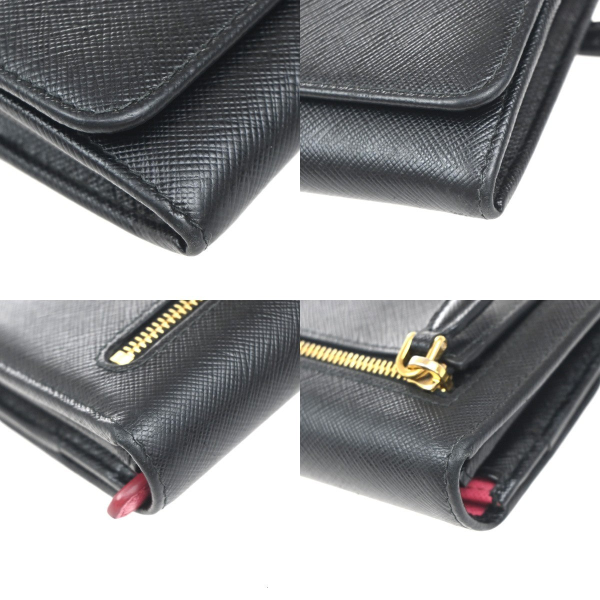Prada Flap Wallet with Card Holder Saffiano Leather