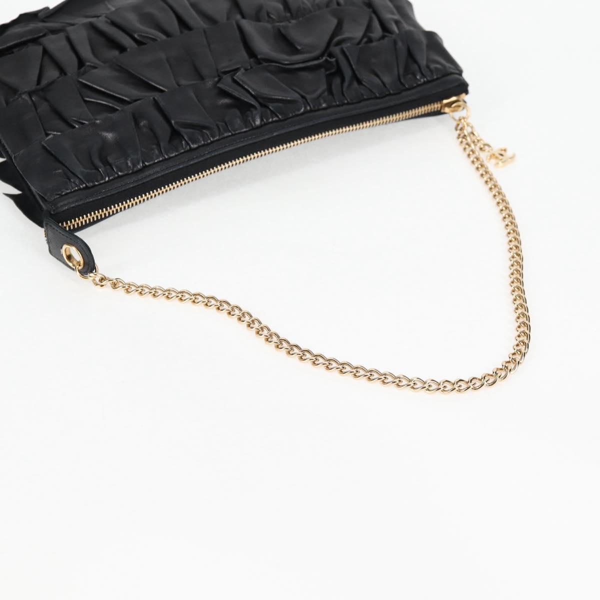Chanel CC Chain Fringe Wristlet Clutch Quilted Leather