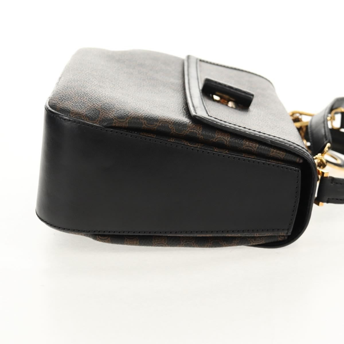 Celine Vintage Convertible Top Handle Bag Macadam Coated Canvas