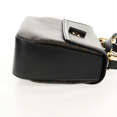 Celine Vintage Convertible Top Handle Bag Macadam Coated Canvas