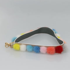 Fendi Pom Pom Strap You Shoulder Strap Leather and Fur