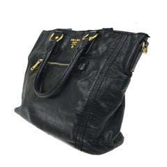 Prada Front Pocket Convertible Tote Leather