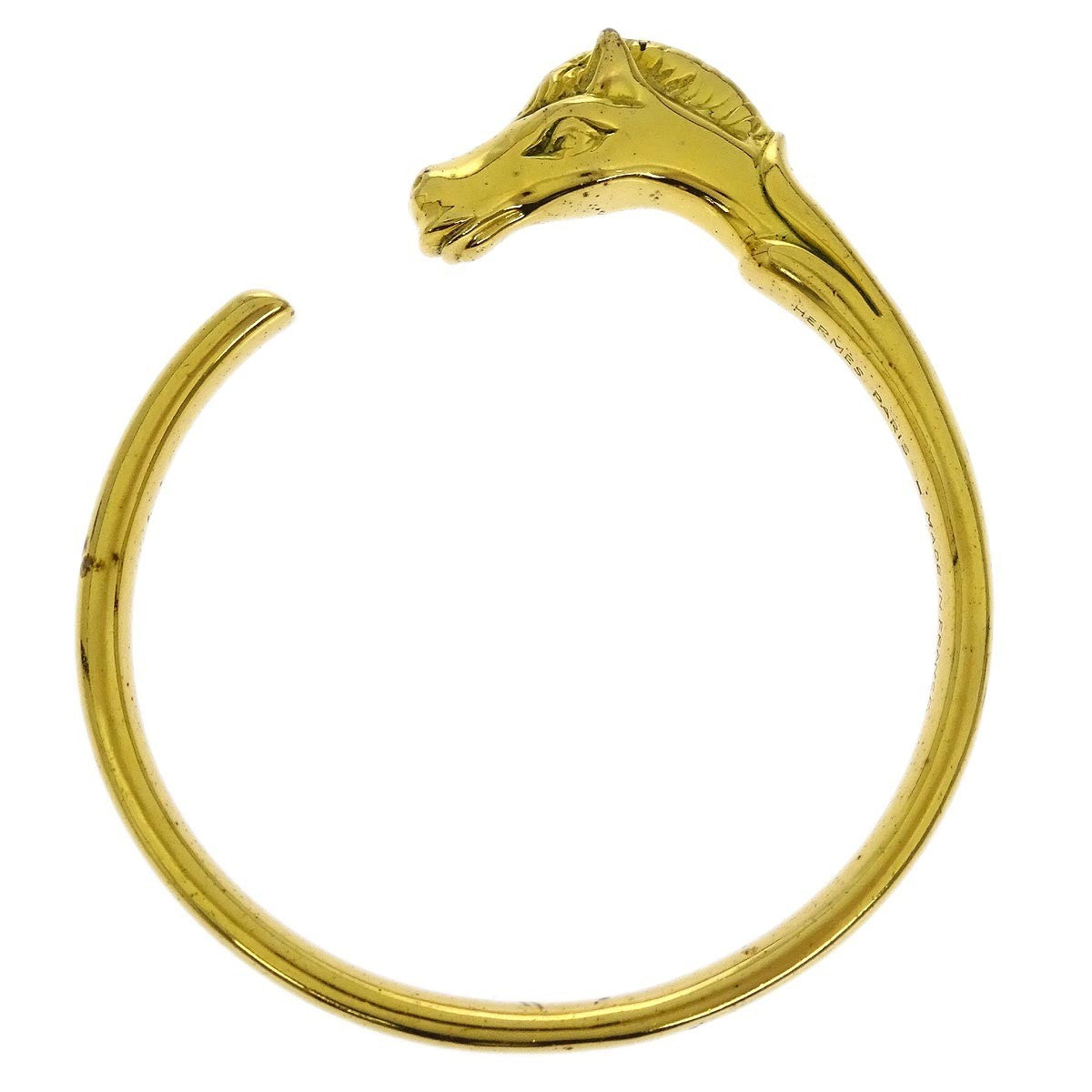 Hermes Horse Head Bangle Gold Plated Metal
