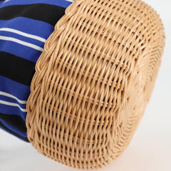 Prada Drawstring Bucket Bag Canvas and Wicker