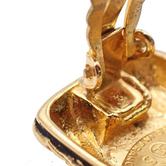 Chanel Square CC Symbols Clip-On Earrings Metal