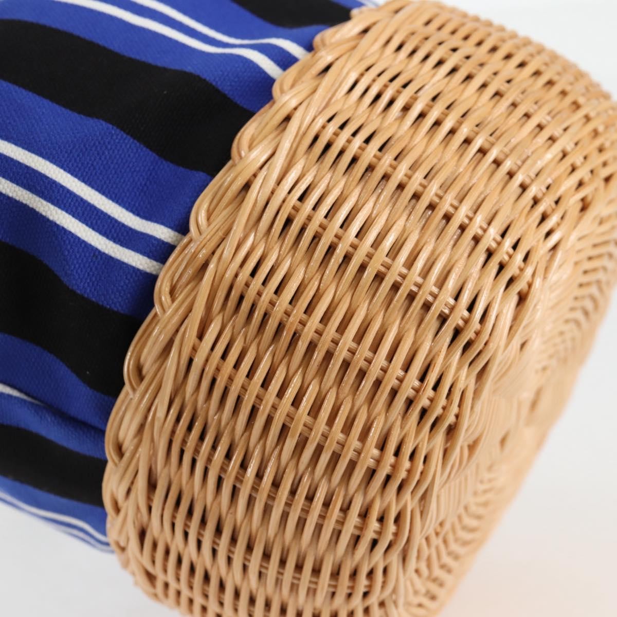 Prada Drawstring Bucket Bag Canvas and Wicker