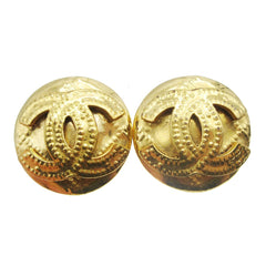Chanel CC Button Clip-On Earrings Metal