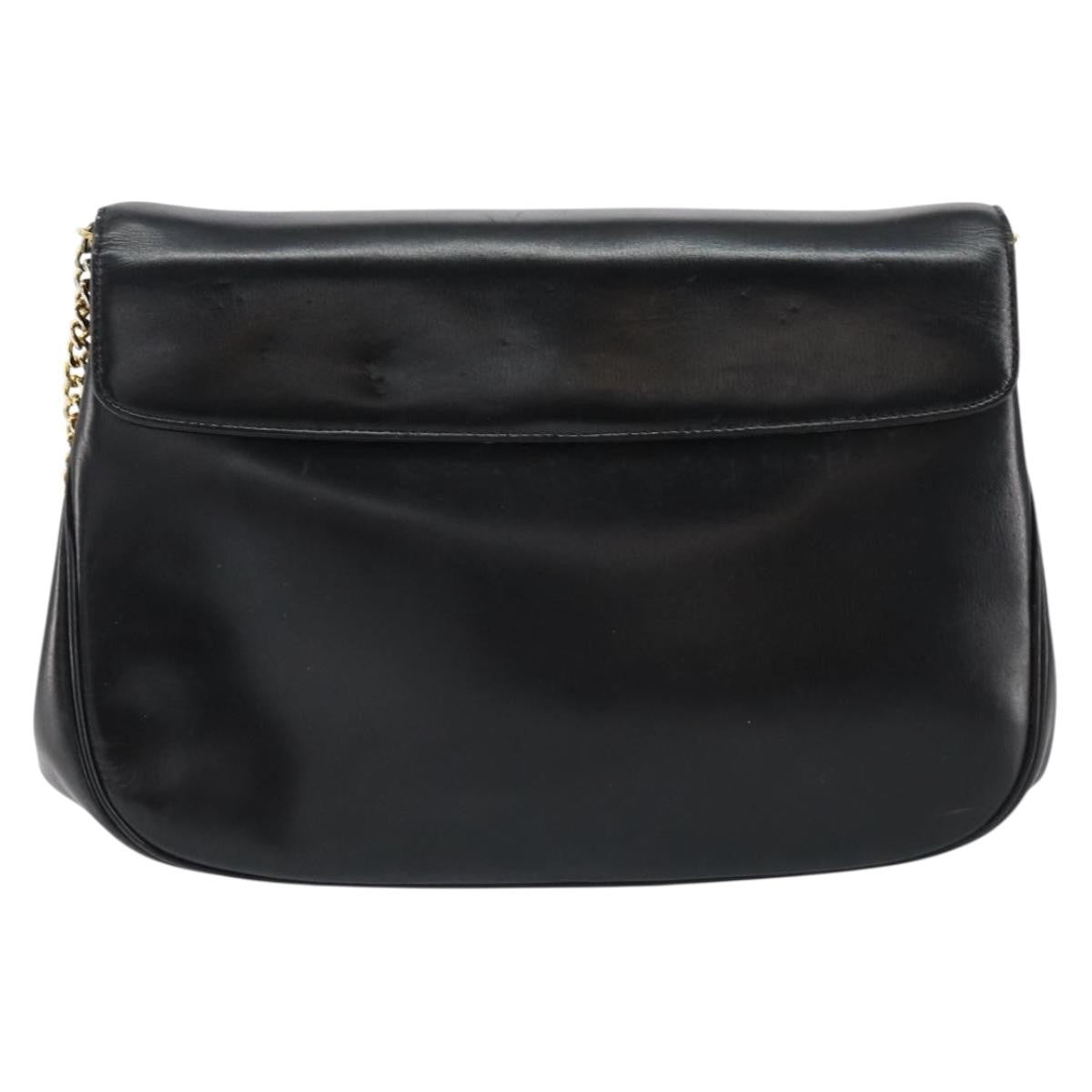 Christian Dior Vintage Chain Flap Shoulder Bag Leather