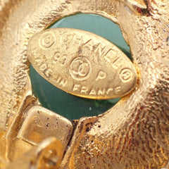 Chanel CC Button Clip-On Earrings Metal with Faux Pearl