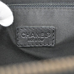 Chanel Surpique Zip Around Satchel Quilted Leather