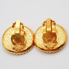 Chanel Vintage Round CC Clip-On Earrings Metal
