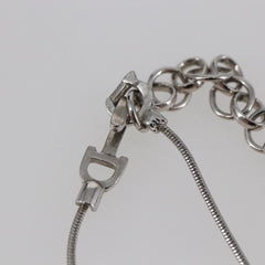 Christian Dior Bow CD Pendant Necklace Metal with Crystal