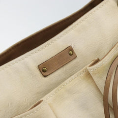 Gucci Bamboo Front Pocket Tote Canvas