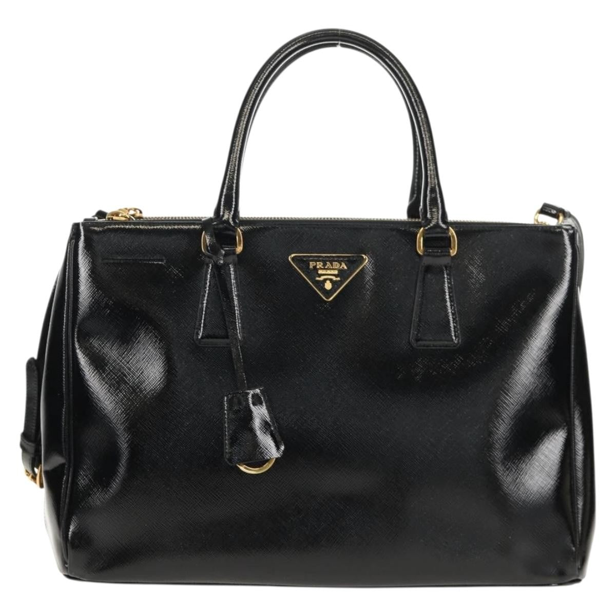 Prada Double Zip Lux Tote Vernice Saffiano Leather