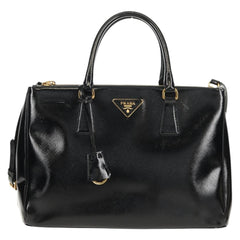 Prada Double Zip Lux Tote Vernice Saffiano Leather
