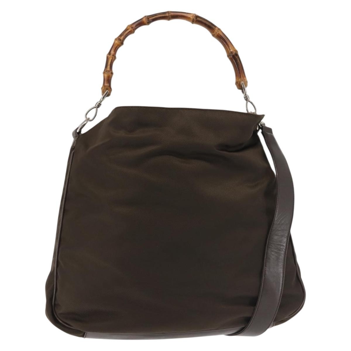 Gucci Sherry bamboo Shoulder Bag Nylon