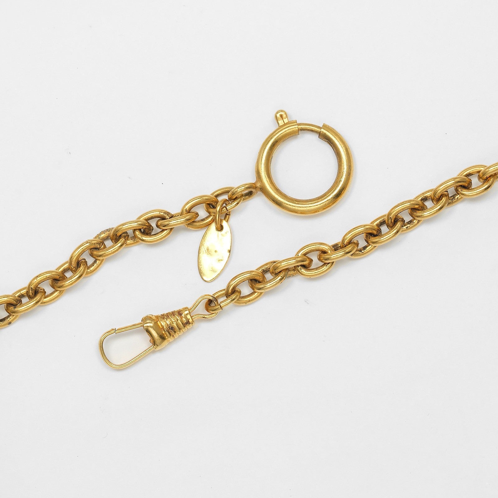 Chanel Vintage CC Pendant Necklace Quilted Metal