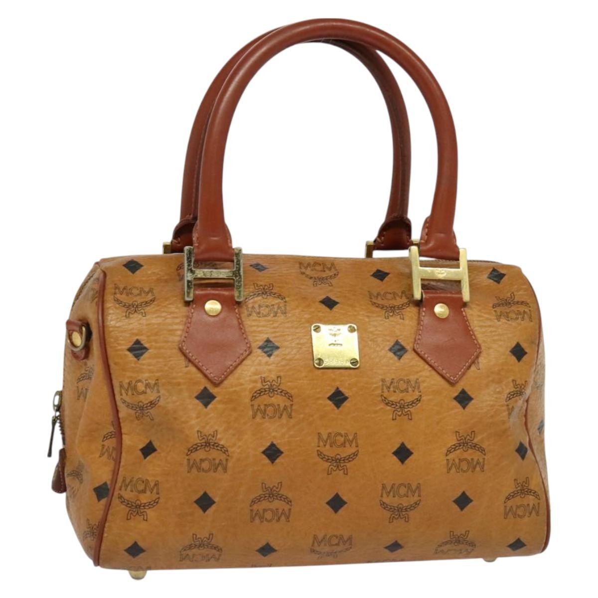 MCM Visetos Handbag Canvas and Leather