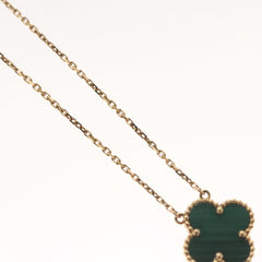Van Cleef & Arpels Vintage Alhambra Pendant Necklace 18K Yellow Gold and Malachite
