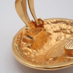 Chanel Vintage Round CC Clip-On Earrings Metal