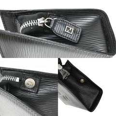 Fendi FENDI Logo Clutch Leather