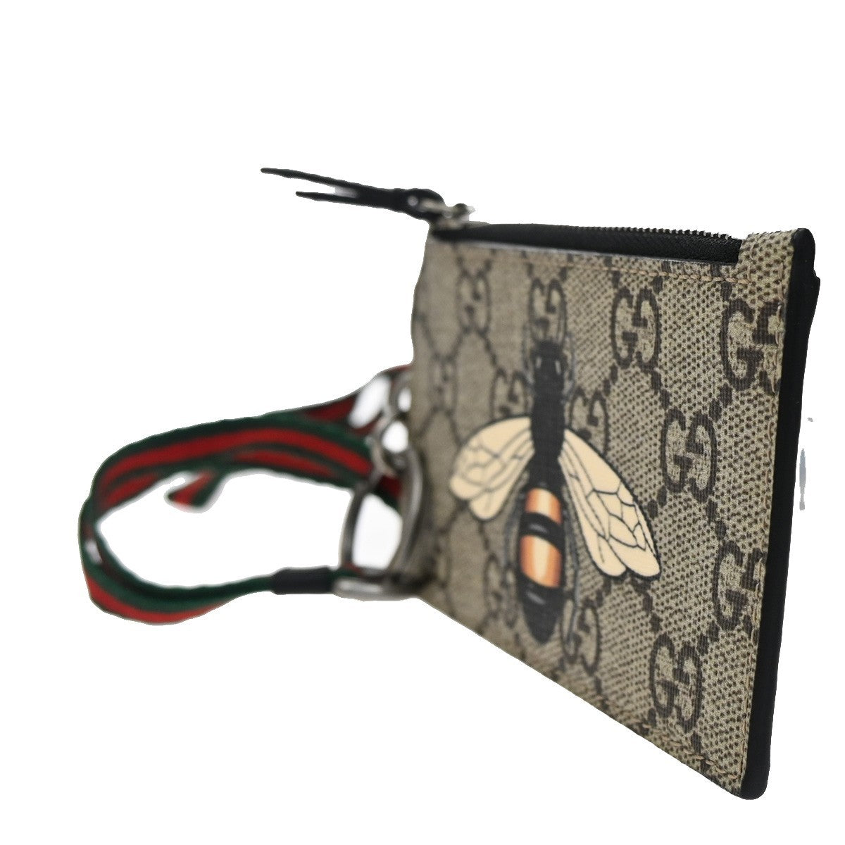 Gucci Bee Card Holder Printed GG Coated Canvas