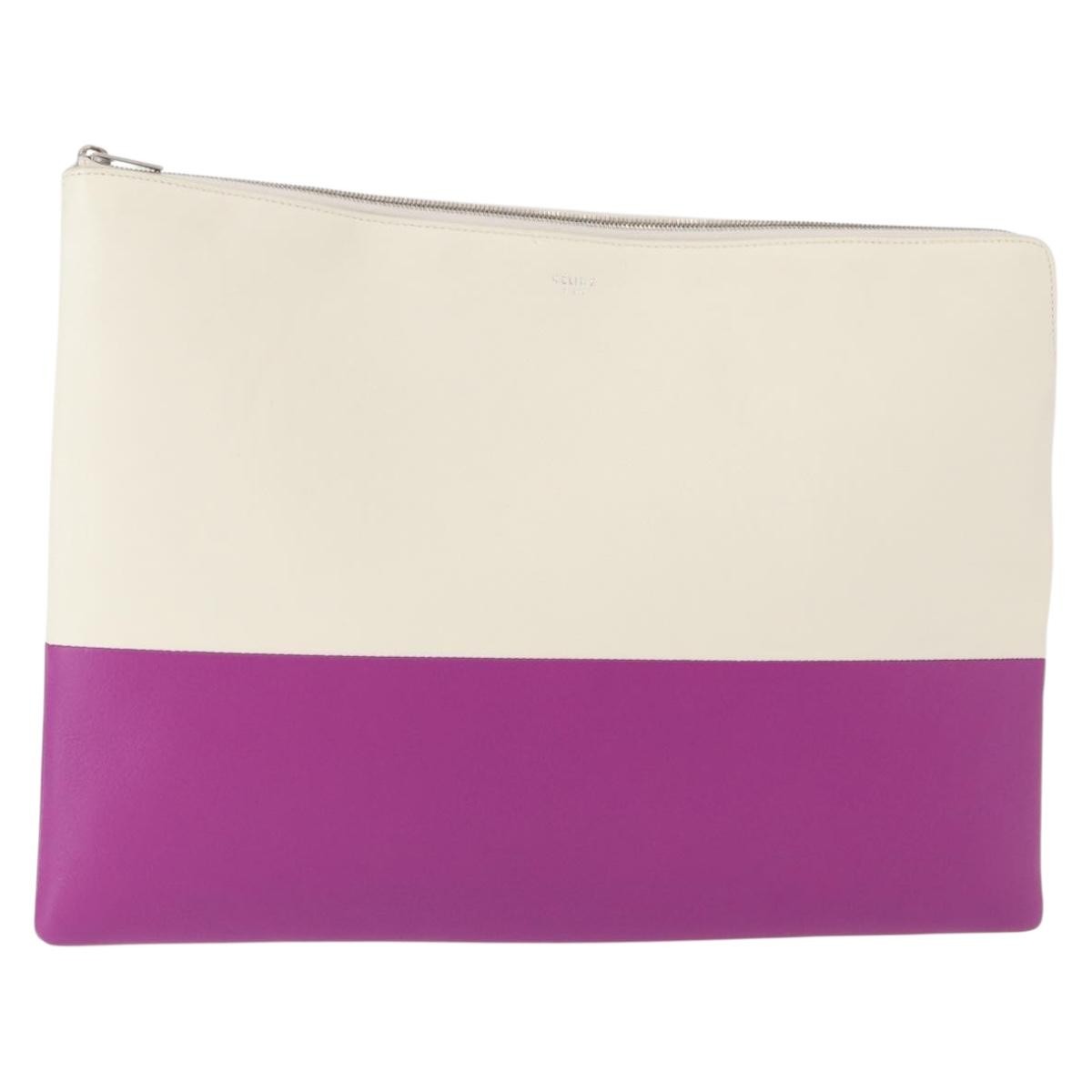 Celine Bicolor Solo Clutch Leather