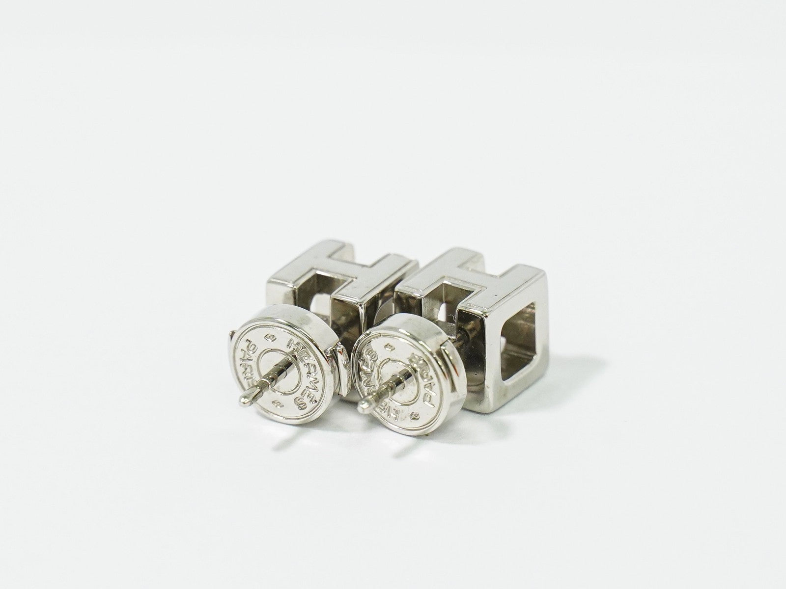 Hermes Cage d'H Stud Earrings Metal