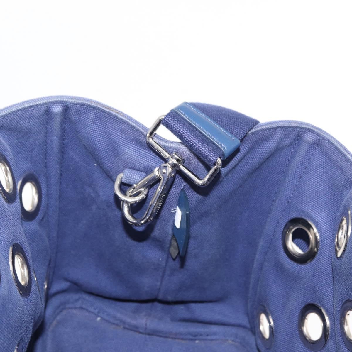 Prada Canapa Convertible Tote Grommet Embellished Canvas