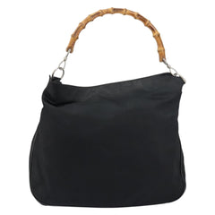 Gucci Vintage Bamboo Handle Open Hobo Nylon