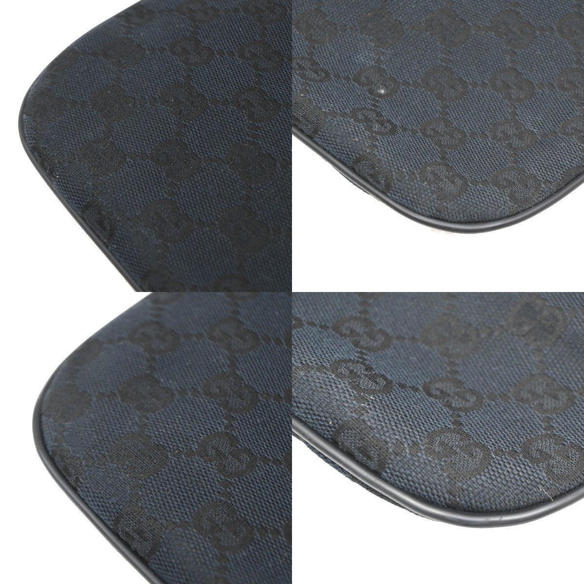 Gucci Vintage Flat Messenger Bag GG Canvas and Leather