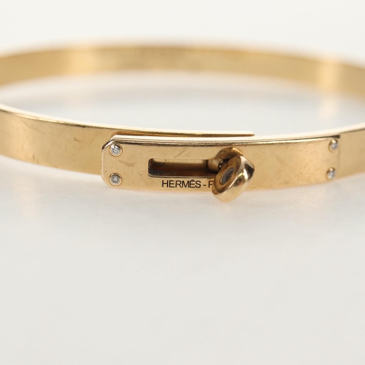 Hermes Kelly Bracelet 18K Yellow Gold and Pave Diamonds