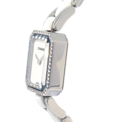 Chanel Premiere Mini Quartz Watch Stainless Steel and Ceramic with Diamond Bezel