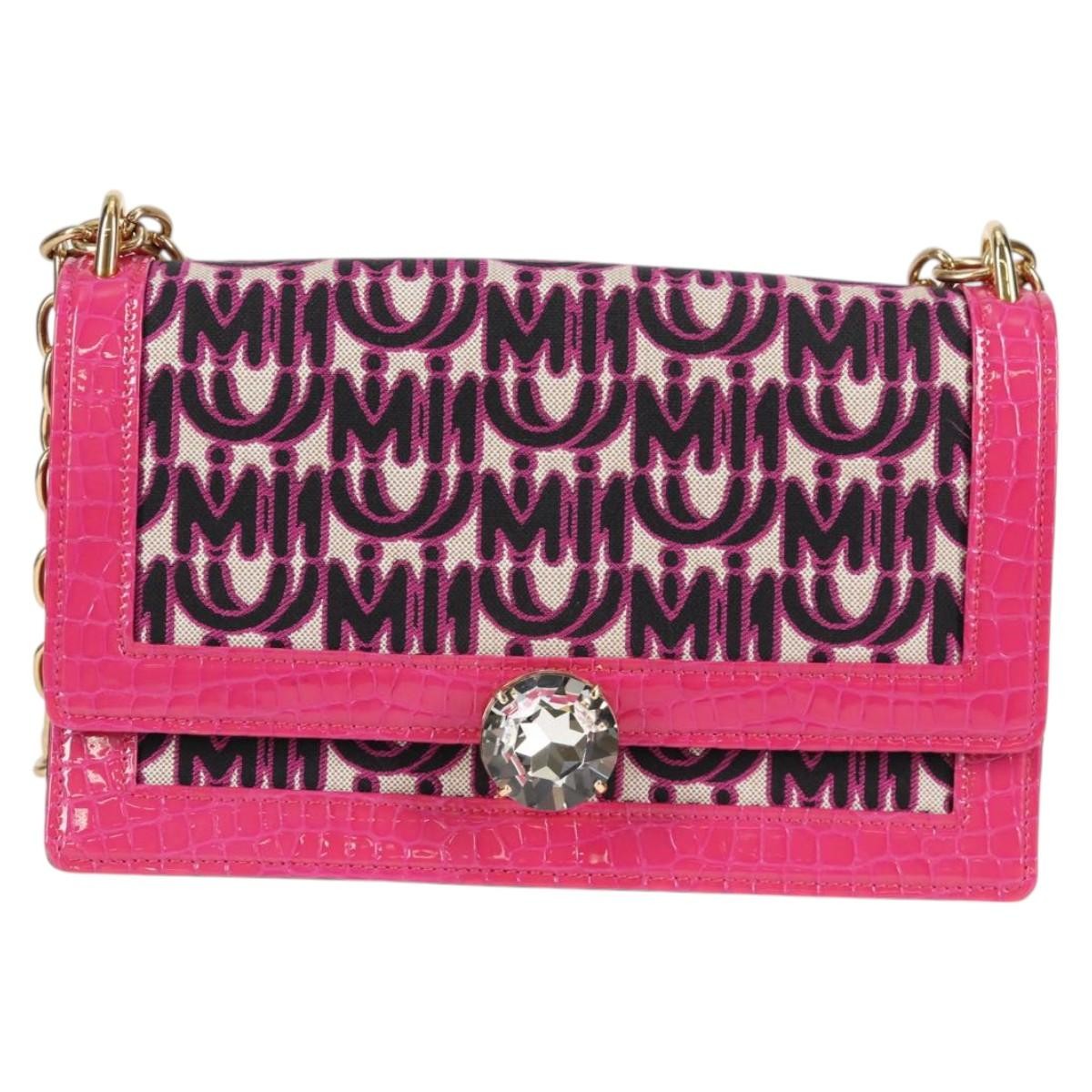 Miu Miu Chain Shoulder Bag Canvas