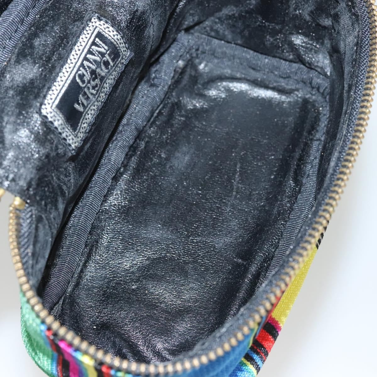 Versace Vanity Hand Bag Canvas and Leather