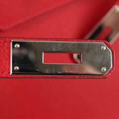 Hermes Birkin Handbag Red Epsom with Palladium Hardware