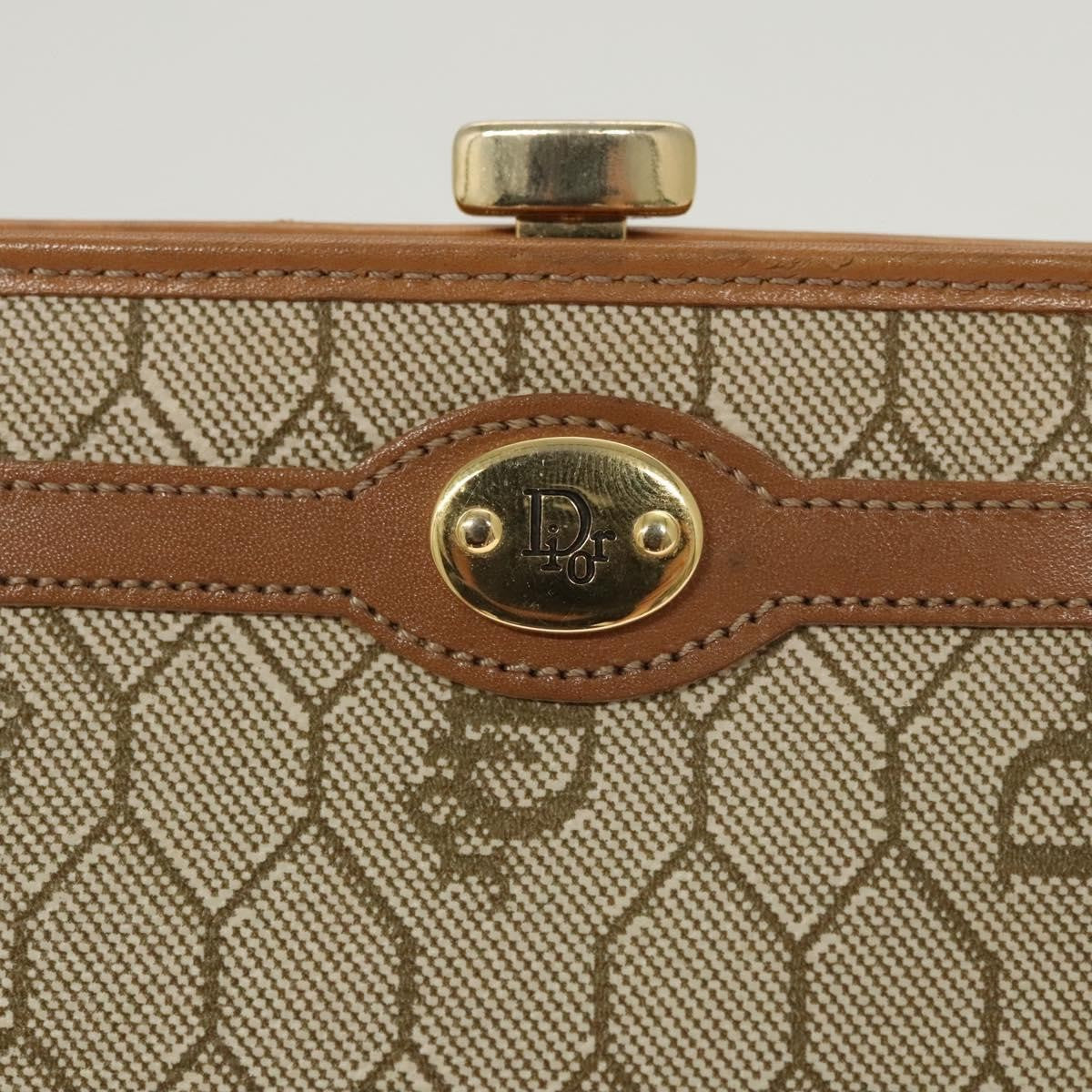 Christian Dior Vintage Honeycomb Zip Pouch Coated Canvas