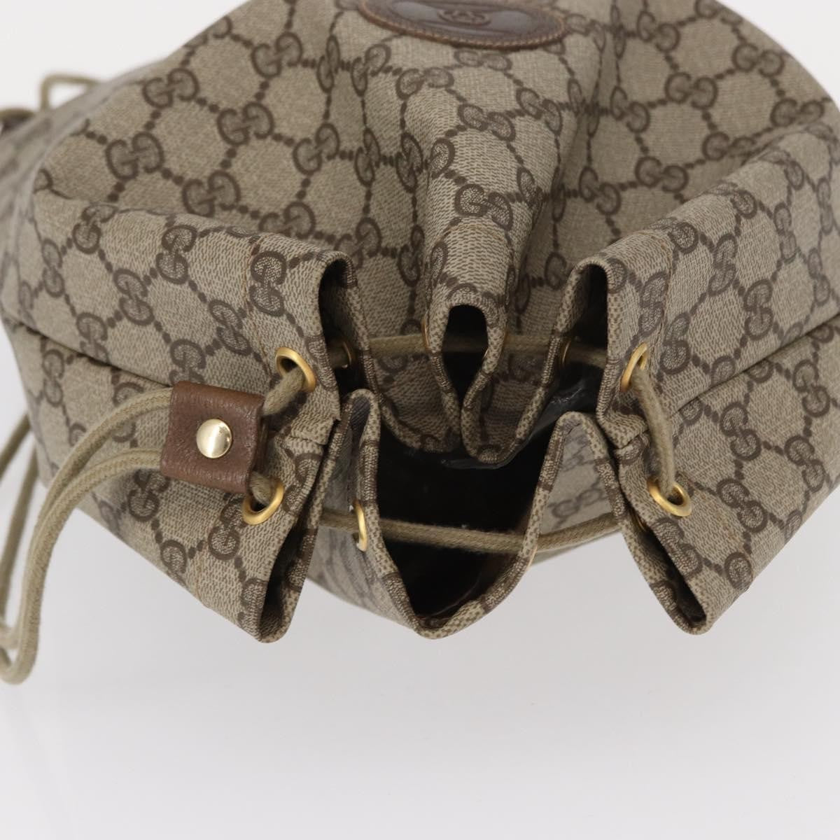 Gucci Drawstring Shoulder Bag GG Canvas with Leather