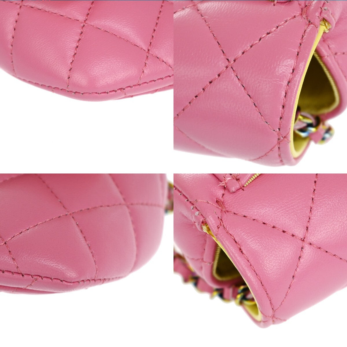 Chanel Classic Sunglasses Case with Chain Quilted Lambskin with Rainbow Hardware