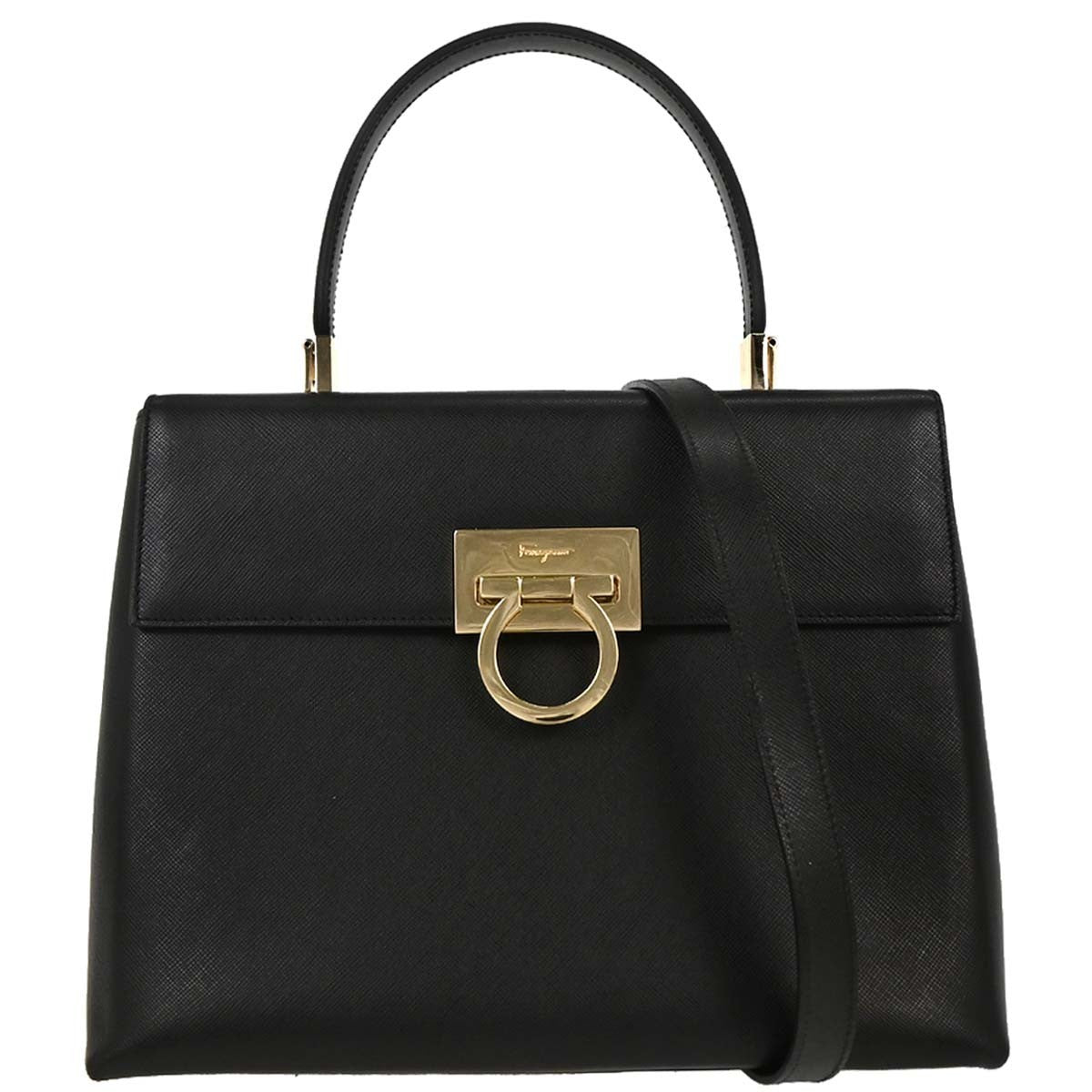 Salvatore Ferragamo Convertible Top Handle Bag Leather