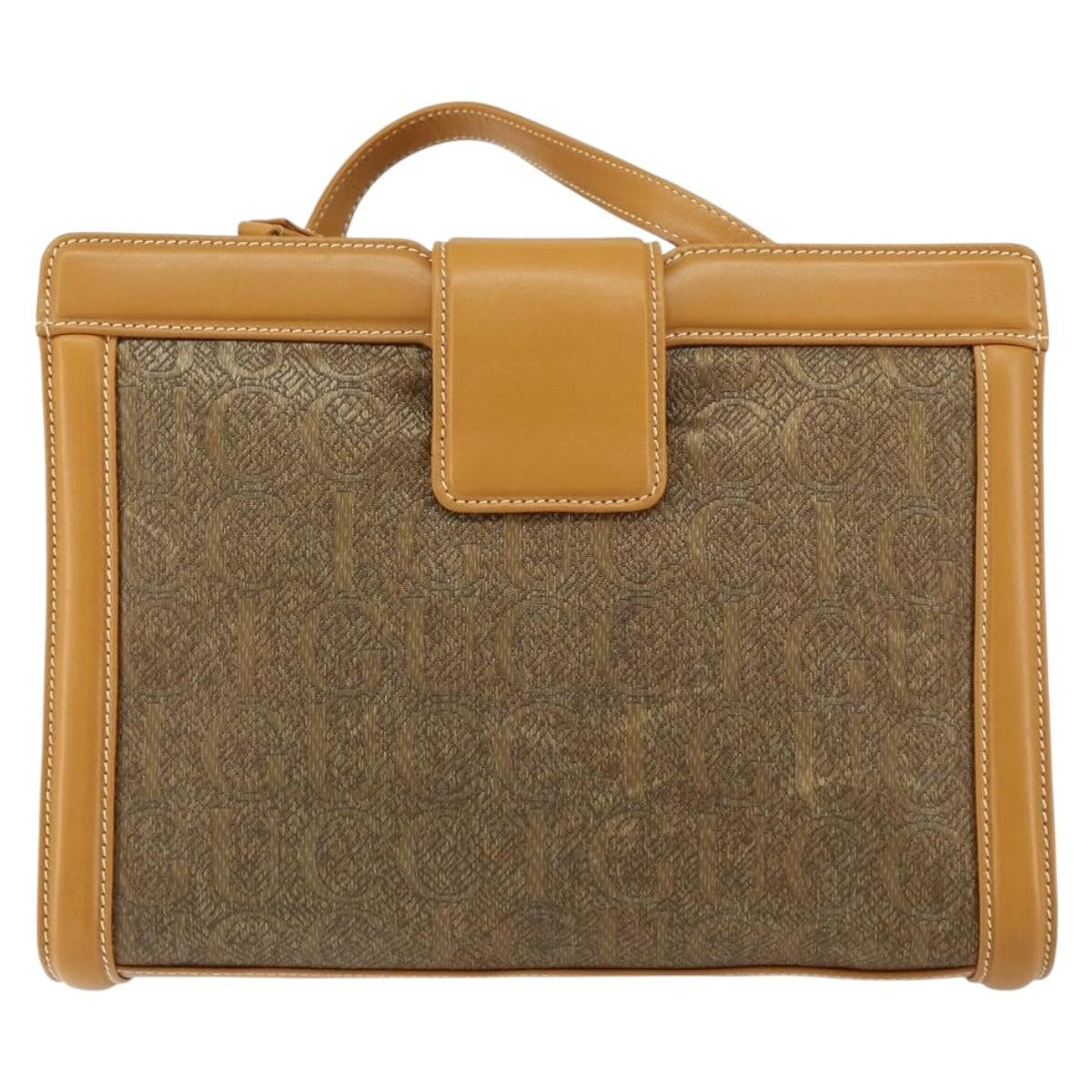 Gucci Vintage Shoulder Bag Canvas and Leather