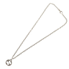 Gucci Engraved Interlocking G Chain Link Pendant Necklace Sterling Silver
