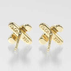 Tiffany & Co. Cross Stitch Stud Earrings 18K Yellow Gold