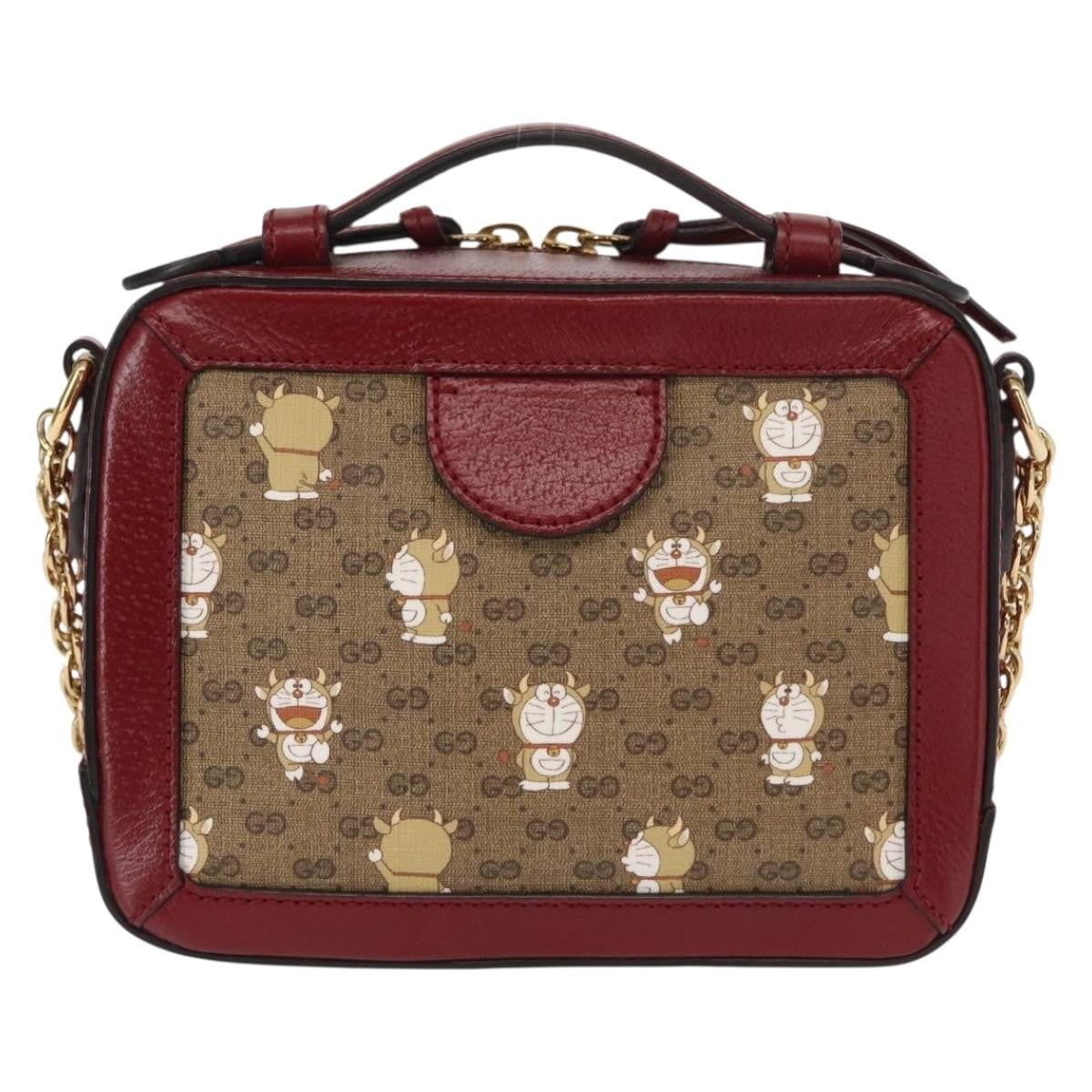 Gucci Doraemon Ophidia Zip Around Camera Bag Printed Mini GG Coated Canvas