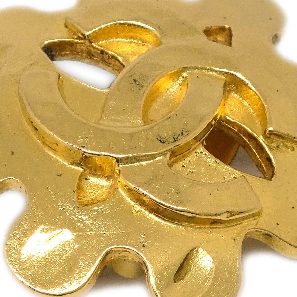 Chanel Vintage Flower Clip-On Earrings Metal