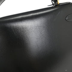 Hermes Kelly Handbag Black Box Calf with Gold Hardware